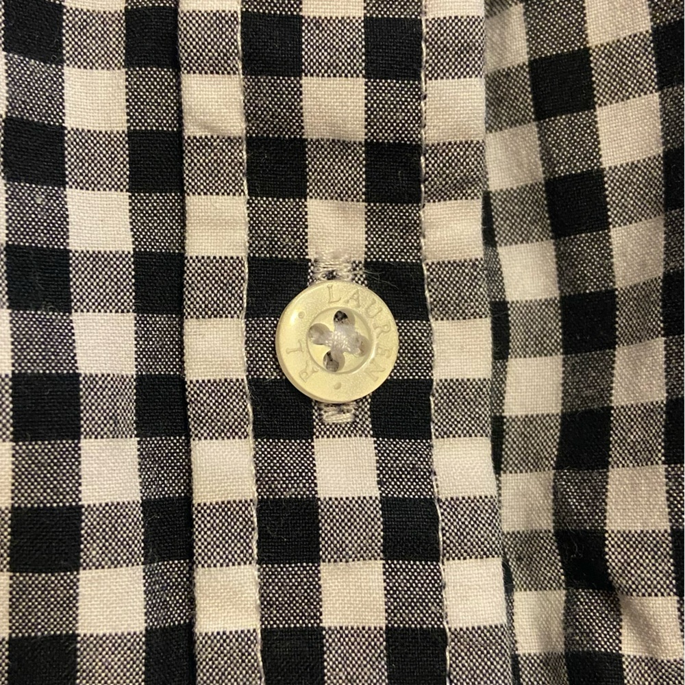 Lauren Ralph Lauren Womens Button Up Shirt Sz 3X Gingham Pink Cuffs Old Money - Picture 4 of 7